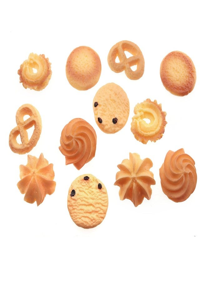 RLECS 12PCS 6 Style Artificial Biscuits Fake Cookies Simulation Realistic Dessert Crackers Food for Kitchen, Home Store, Shopping Center, Wedding, Bakery, Restaurant Decoration - Image 1